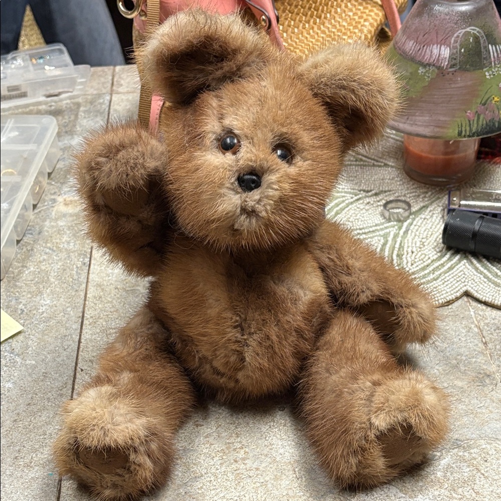 Vintage Plush Mink Teddy Bear